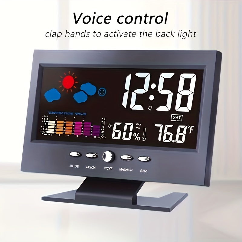 Reloj despertador digital con proyector para dormitorio, para proyección en  pared y techo, vibrador, atenuador, pantalla LED grande, cargador USB