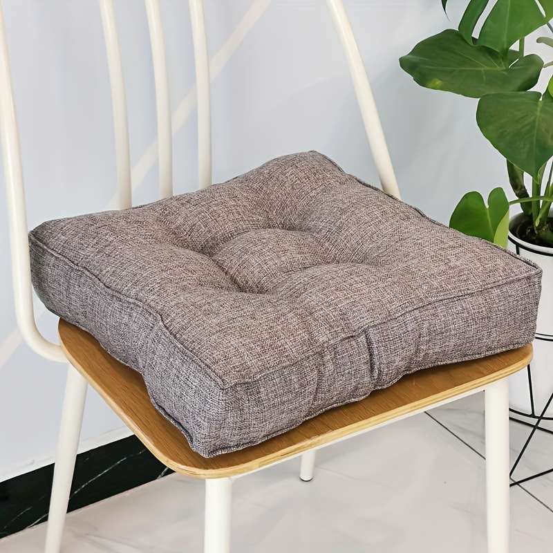 1pc Khaki Color Thickened Sponge Seat Cushion With Removable Cover