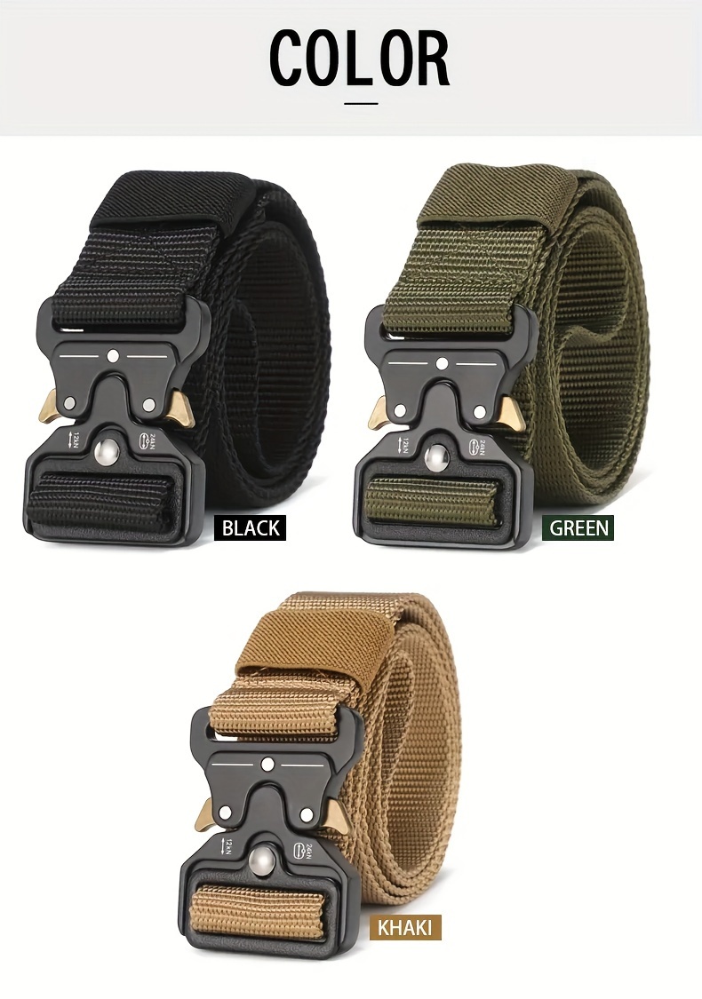 New Belt Mens Outdoor Hunting Metal Tactical Belt Multi Functional Alloy  Buckle High Quality Marine Corps Canvas Belt For Men Ideal Choice For Gifts  - Jewelry & Accessories - Temu Canada