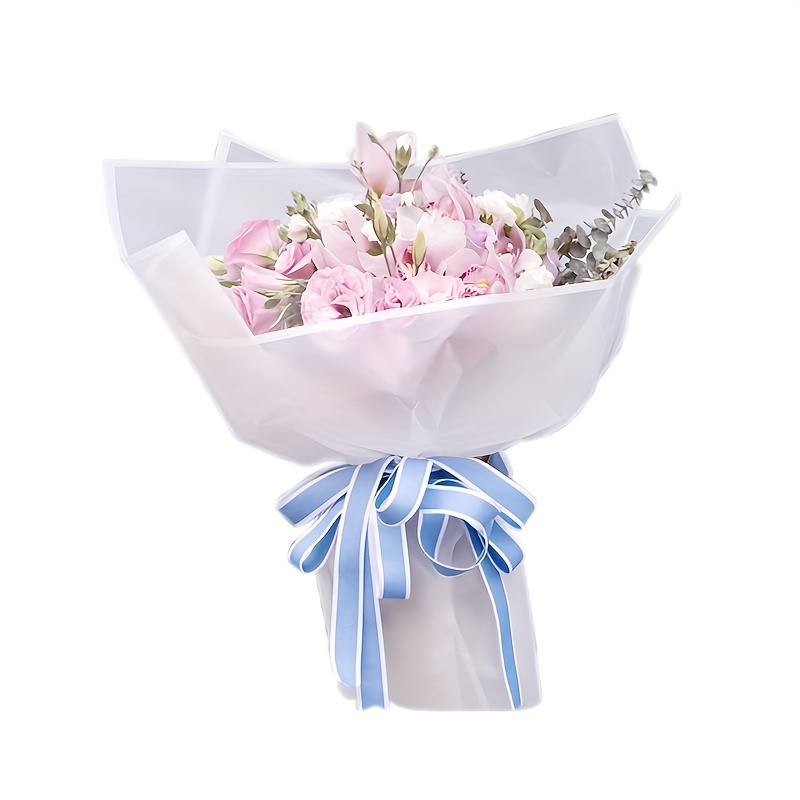 White Flower Wrapping Paper Flower Wrapping Solid Color Fog - Temu