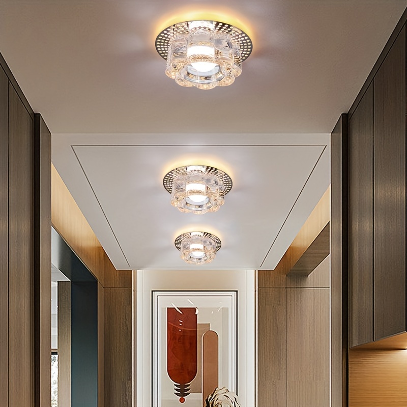 Plafonnier LED salon couloir lampe à onde optique en cristal