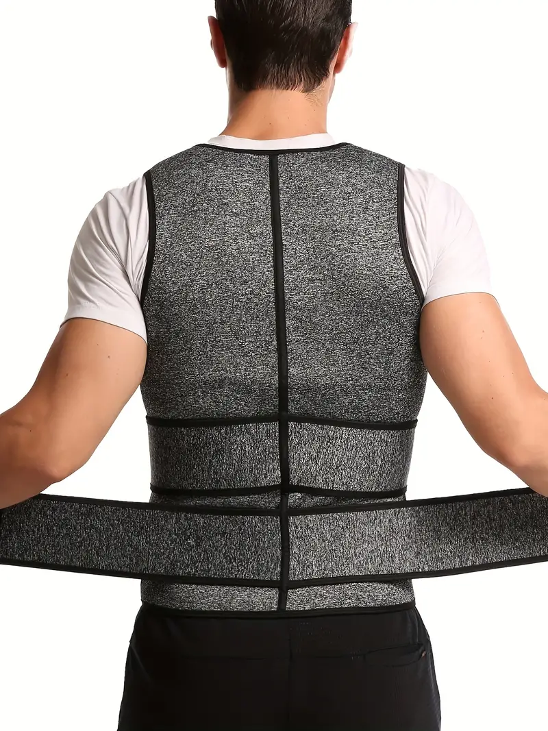 Men's Double Belt Vest Shapewear Neoprene Reinforced Sweat - Temu Canada