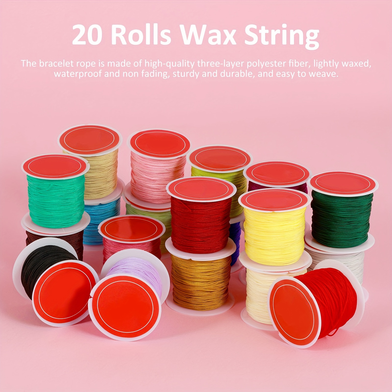 Wax String For Bracelet Making 20 Colors Waxed Polyester - Temu