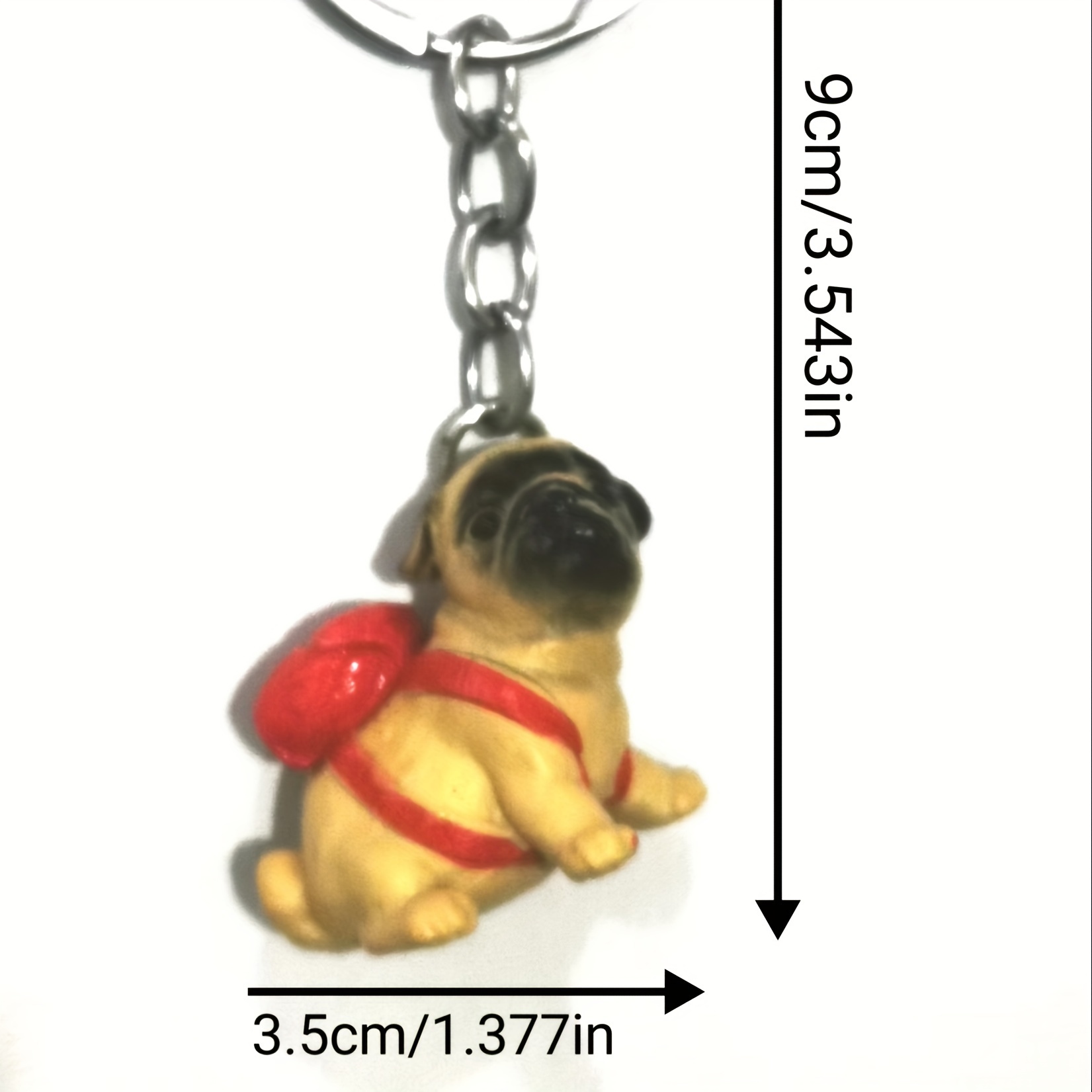 Gradient Color Bulldog Keychain For Students' Backpacks, Birthday