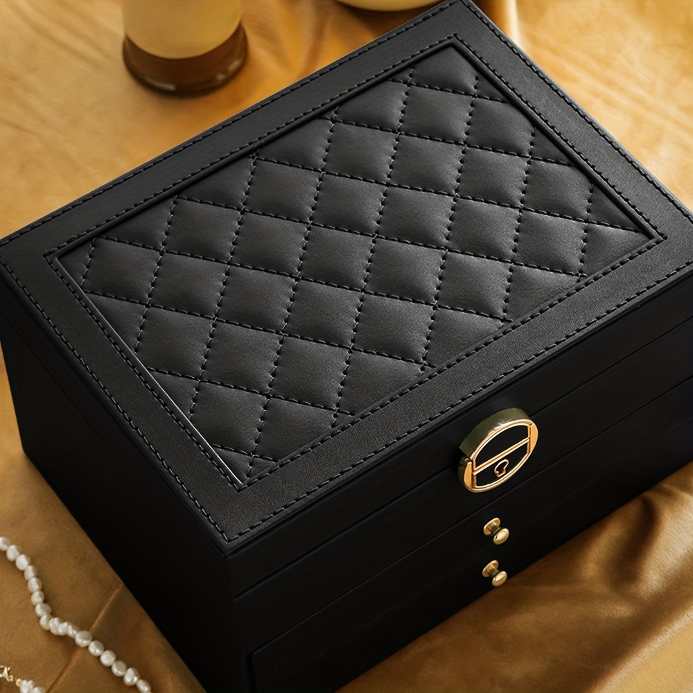Desktop Jewelry Storage Box Large Capacity Organizer Case Box