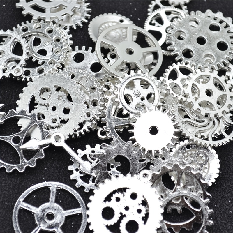 50g/100g Steampunk 6-28mm Small Vintage Cogs Charms Antique Metal Mix  Mechanical Gear Diy Bracelets Steampunk Accessories