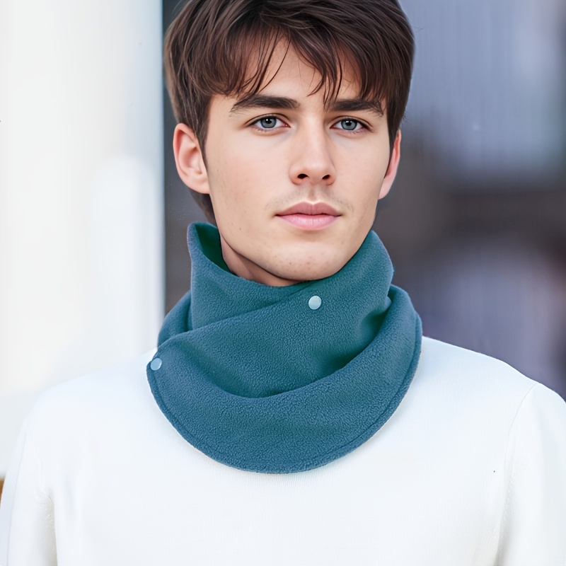 Men And Women's Winter Plush Neck Warmer Scarf Trendy Solid - Temu