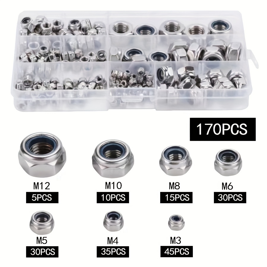 uxcell Hex Nuts, M8x0.75 UNF 304 Stainless Steel Thread Hexagon Nut 12pcs :  : DIY & Tools