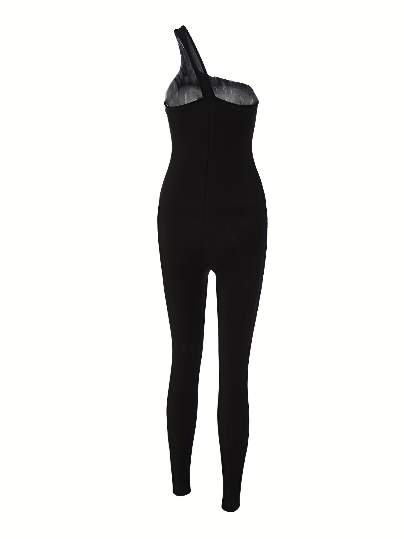 Black Seamless Shaping Jumpsuit Tummy Control One Shoulder - Temu Canada