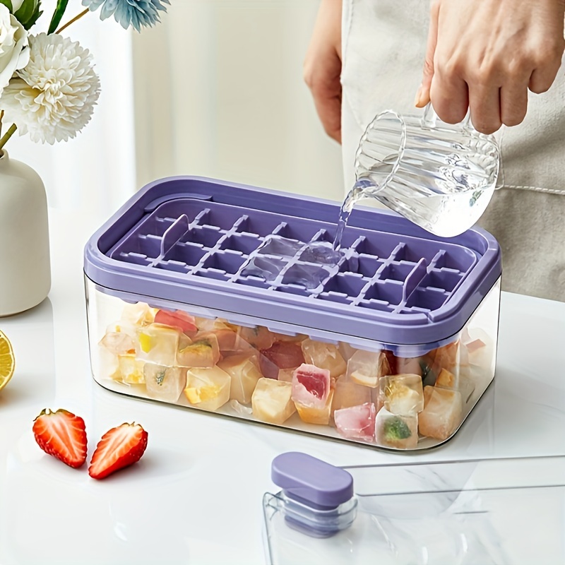 1pc Fashionable & Simple Press Ice Cube Tray, Easy Release Frozen Chilled  Blocks Maker, Suitable For Home, Family, Halloween, Christmas Parties