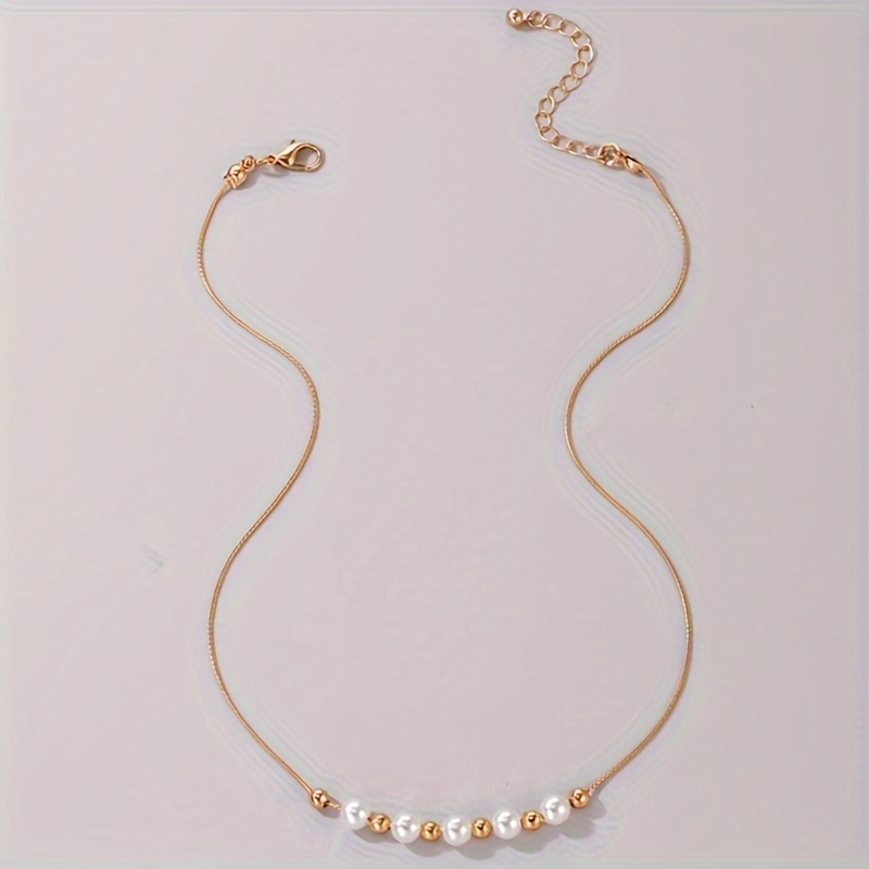 Wedding Fashion Trend Creative METAL Bead Pendant Versatile Minimalist Geometric Chain Necklace Collarbone Chain