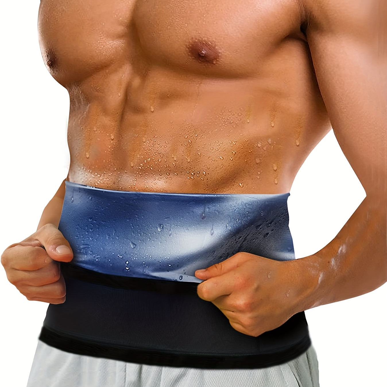 MOLUTAN Men Waist Trainer Trimmer for Weight Loss Tummy Control Compression Shapewear  Body Shaper Sweat Belt Black : : Sports & Outdoors