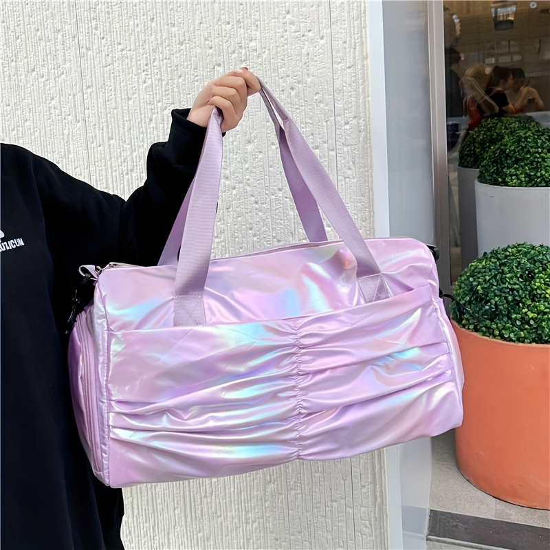 Clear Holographic Sports Duffle Bag, Laser Waterproof Pvc Gym Bag, Large  Capacity Travel Weekend Bag - Temu Japan