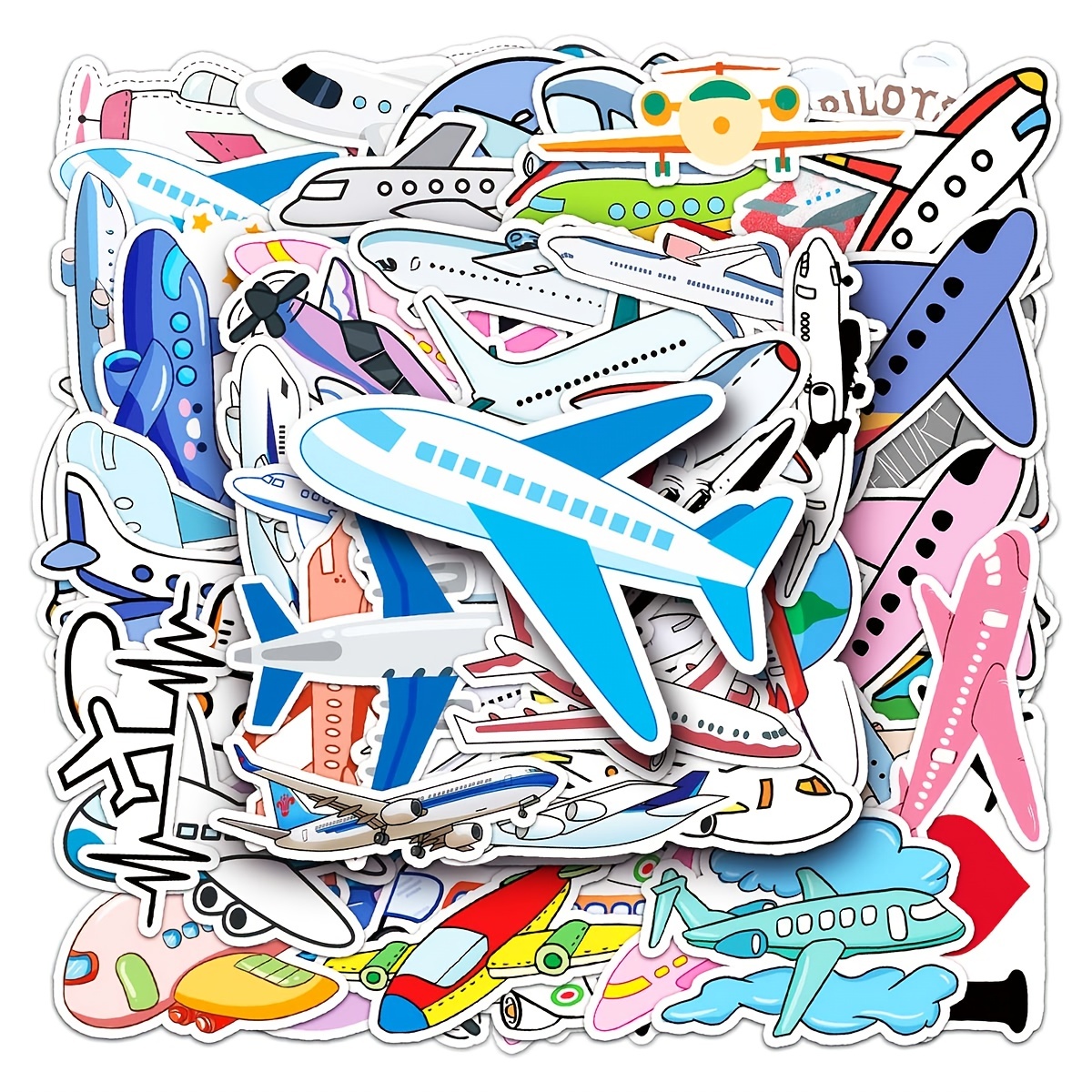 Cute Cartoon Airplane Stickers Waterproof Stickers Decals - Temu