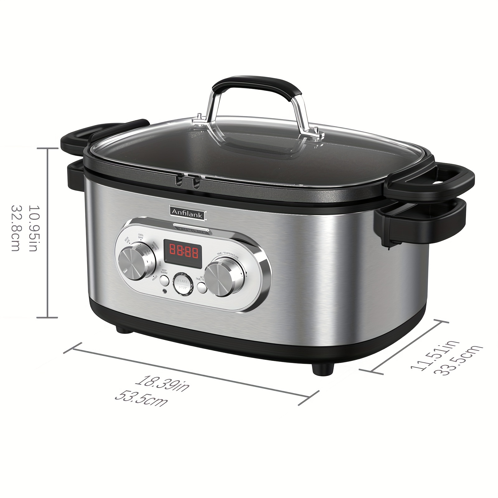 8-in-1 Multi-cooker, Programmable 6.8 Quart Slow Cooker, Presets