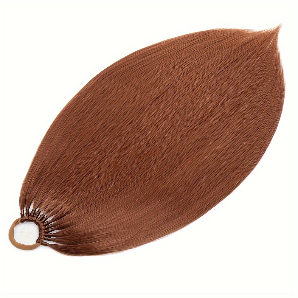 straight ponytail with elastic band 32inch synthetic hair ponytail extensions 12strands womens hairpieces false tail for women halloween christmas details 0