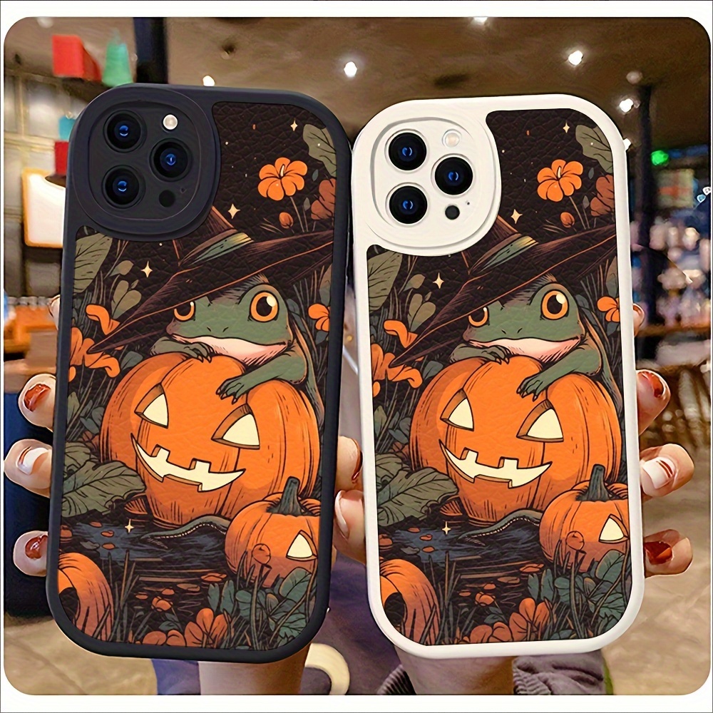 

Frog And Pumpkin Cartoon Pattern Protective Shockproof Phone Case For 11/12/13/14/12 Pro Max/11 Pro/14 Pro/15