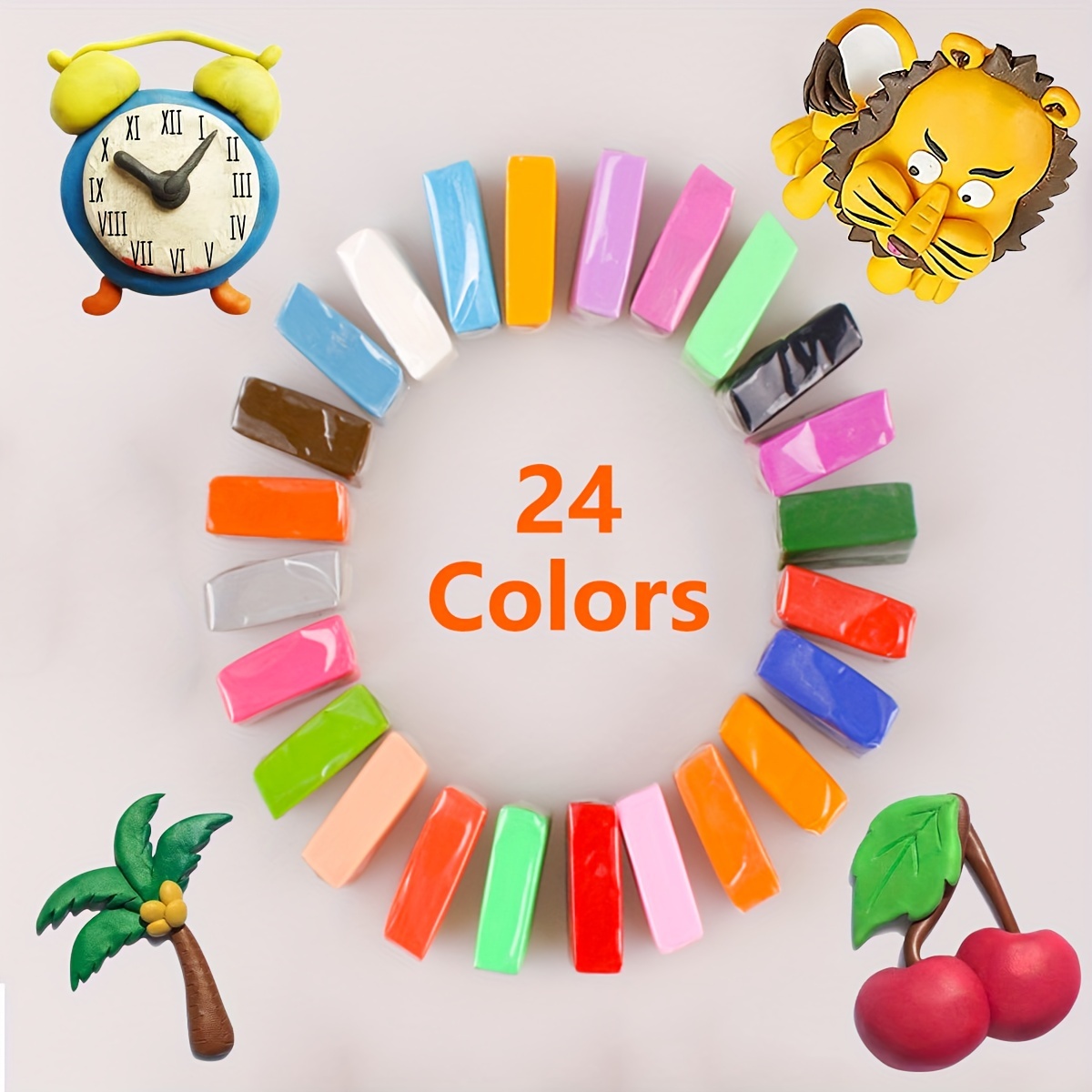 24 Colors Small Block Polymer Clay Starter Kit Oven Bake - Temu