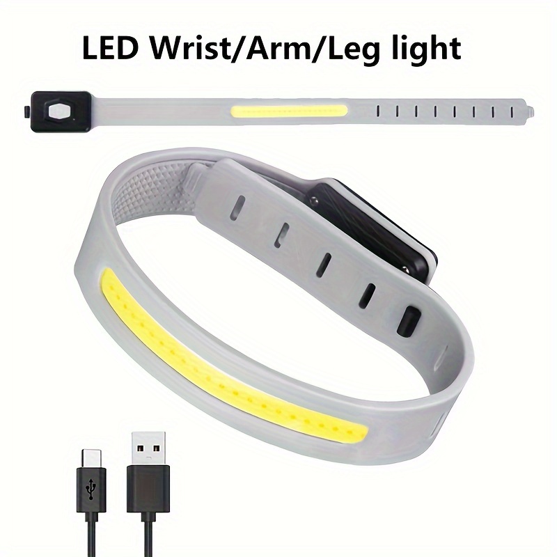 1pc/2pcs COB LED Running Lights, Led Wrist Lamp, Rechargeable Portable  Armband Light For For Night Running, Walking