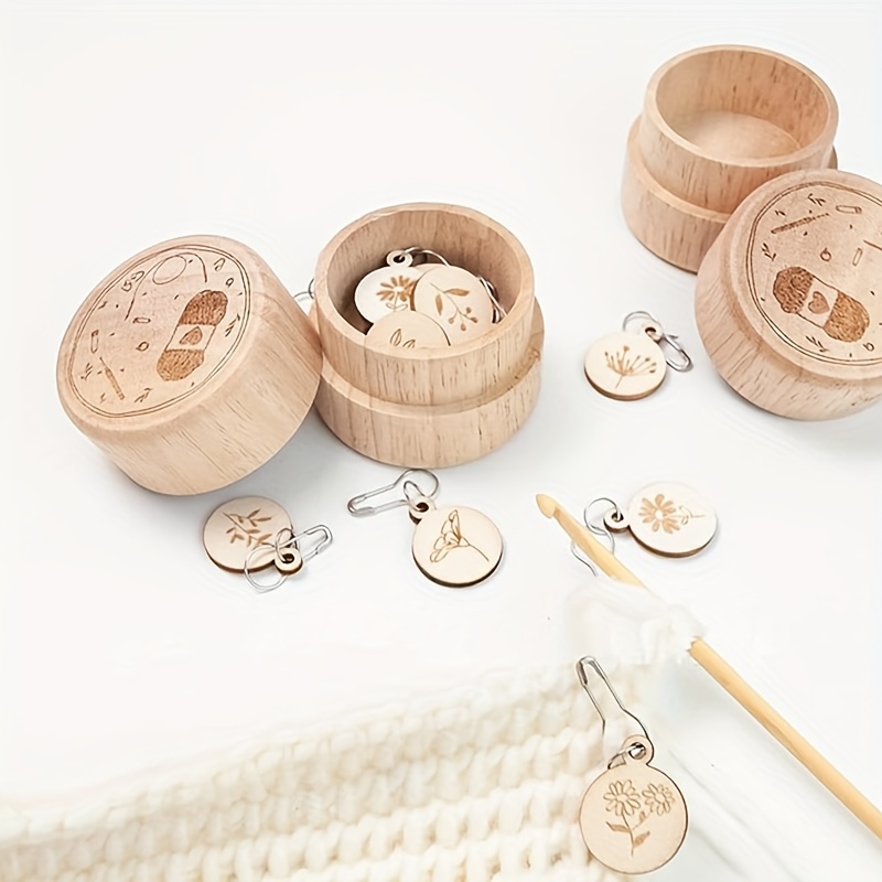 Removable Stitch Markers For Knitting And Crocheting Wooden - Temu