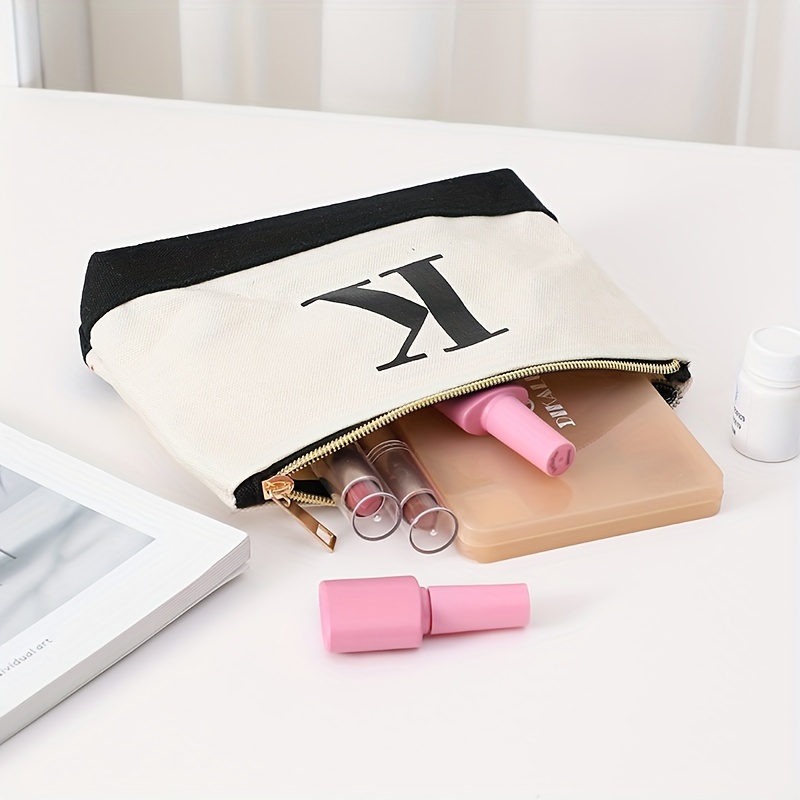 Stylish Letter Print Girl Makeup Bag, Lanyard Storage Zippered Bag, Perfect  Coins Cosmetic Bag For Travel - Temu