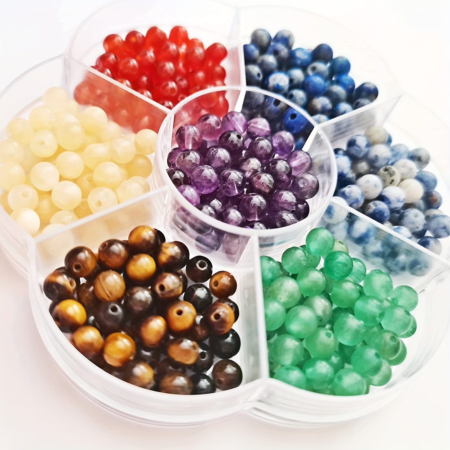 7 Chakra Natural Stone Round Beads Crystals Energy Genuine - Temu