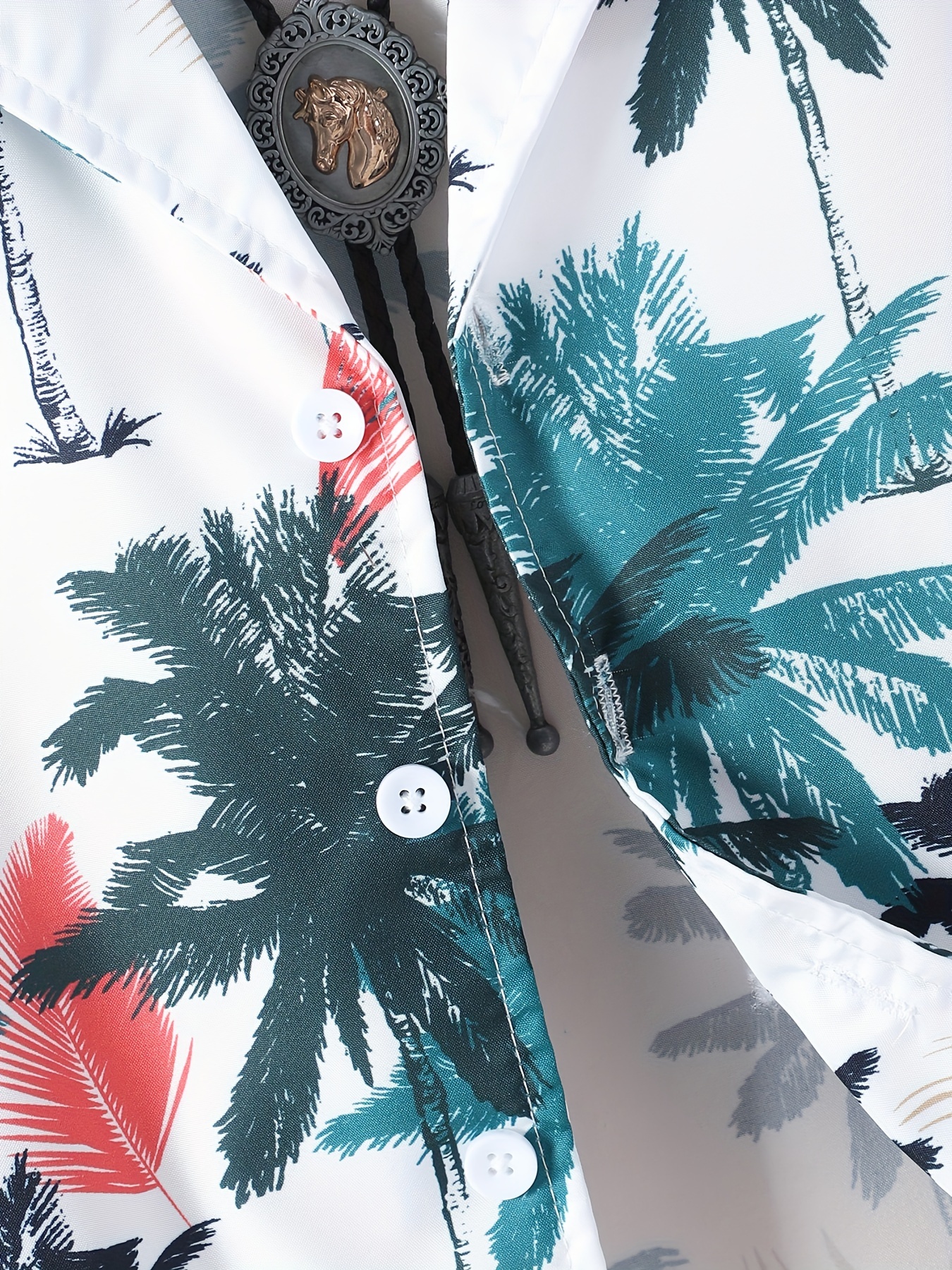 Boys Coconut Tree Print Button Down Shirt