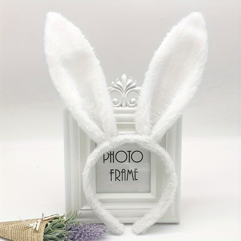 1pc Plush Bunny Ears Headband With Soft Fluffy Ears - & Multicolor Ears Hairband Suitable For Easter Party Costume, Spring, Themed Events - Comfortable Bunny Ears Accessory