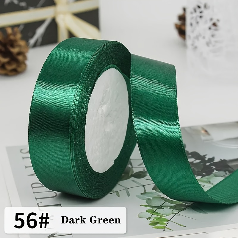 25Yards natural Dark green Satin Ribbon gift Tape for Bow Crafts DIY Ribbon  fabric For Sewing Clothing Party Wedding Decoration - AliExpress