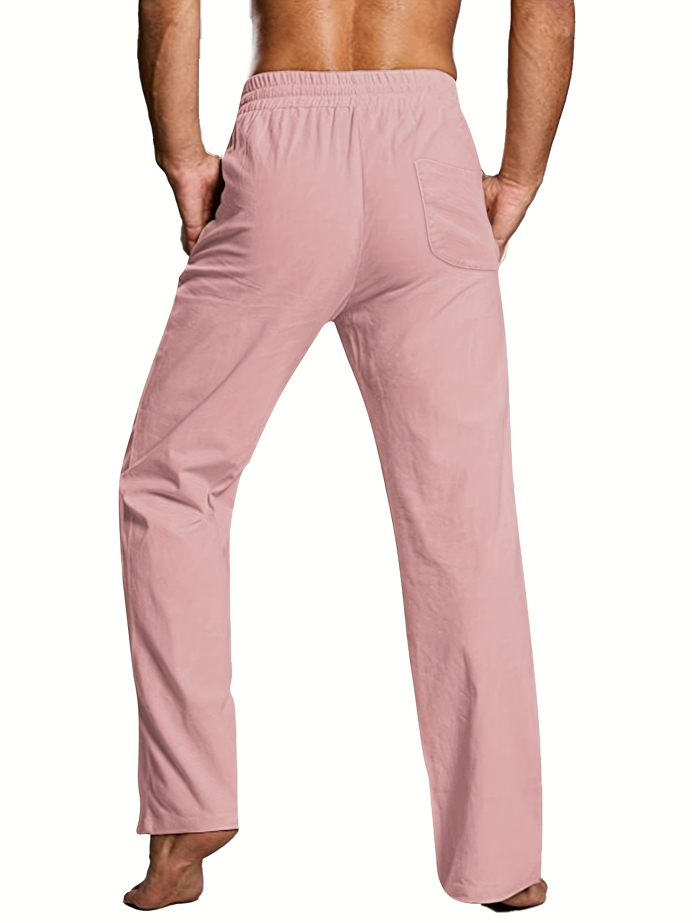 Pantalones Bombachos Algodón Cordón Hombre Pantalón Playa - Temu