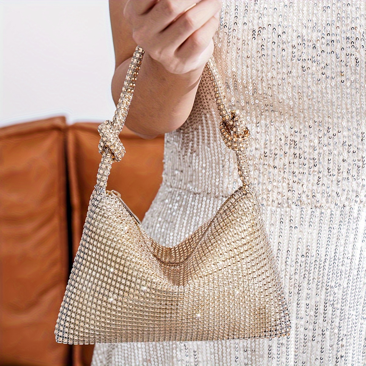 Party Metal Box Bag Clutches Purse Shiny Diamond Square Handbag For Women  Classic Bling Ladys Messenger Bag Mini Shoulder Bag