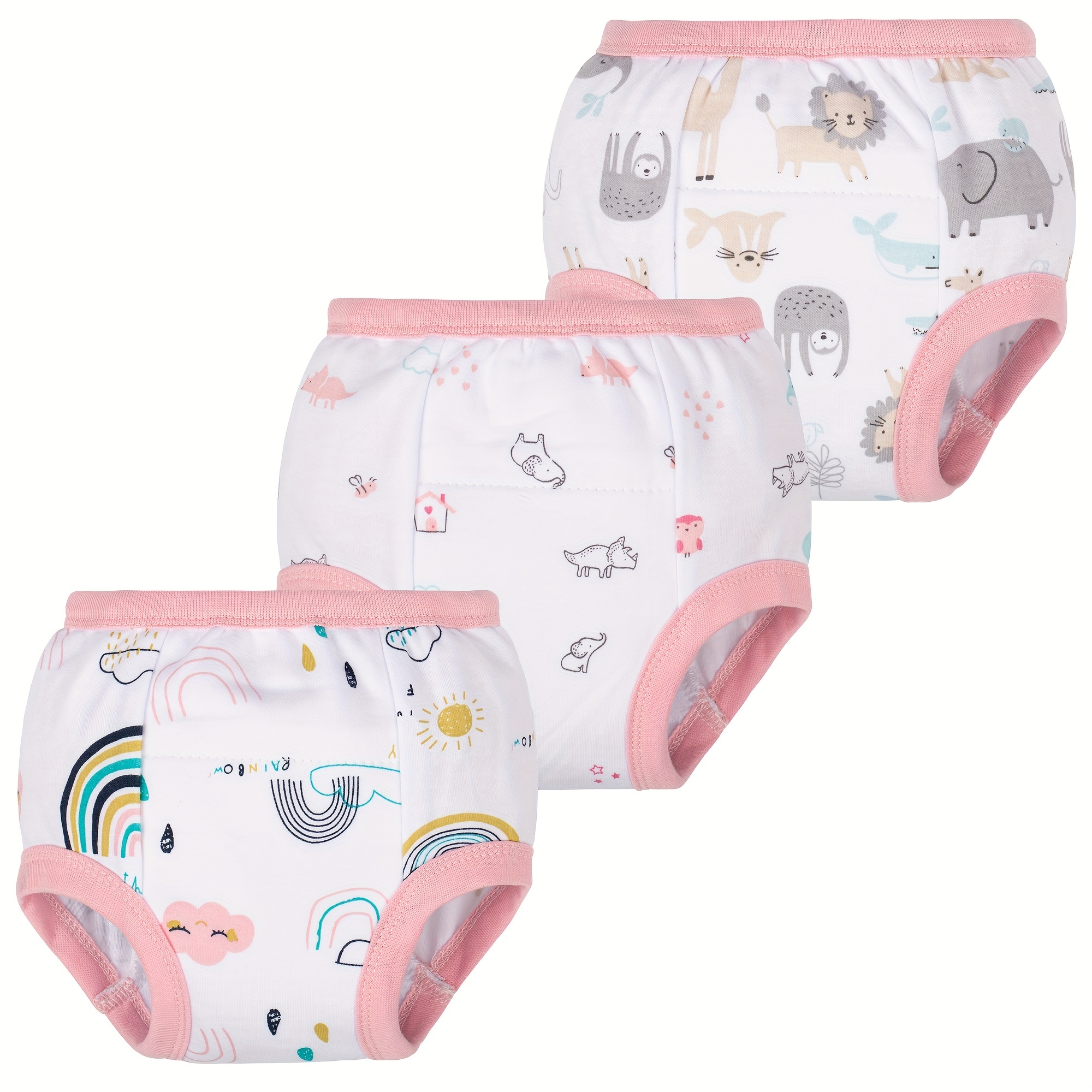 3pcs Reusable Potty Training Pants Baby Kids Boys Girls 6 Layers