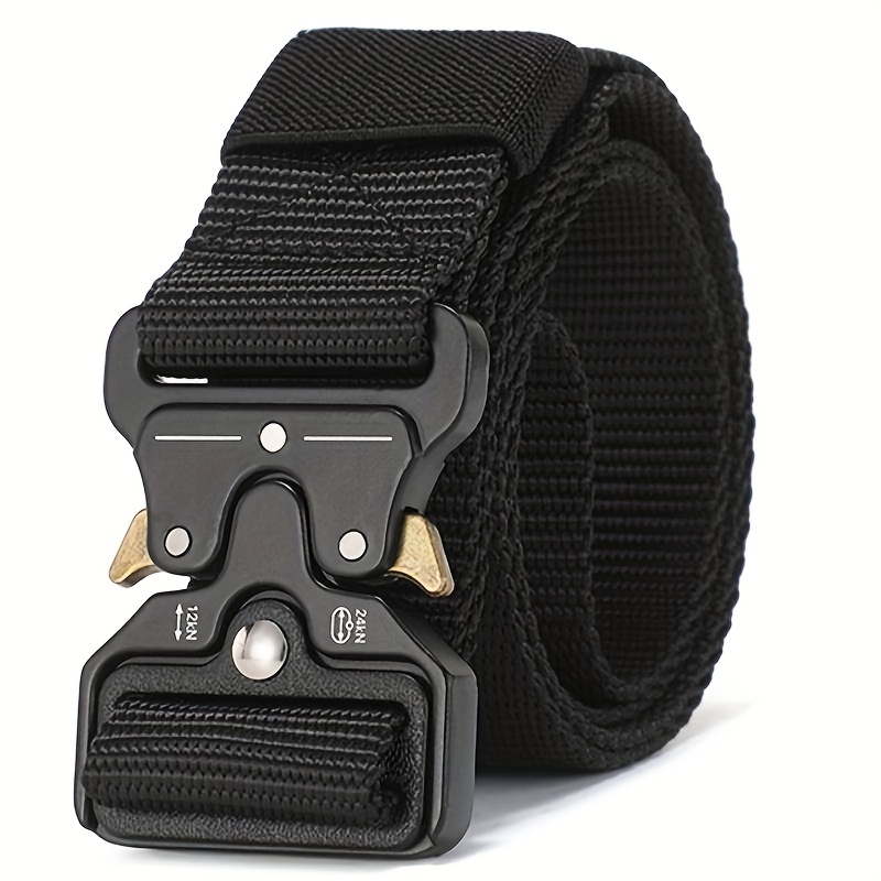 Comprar Cinturón de hombre con hebilla de aleación, cinturones elásticos  transpirables para hombre, cinturón de diseño vaquero, cinturón táctico  para exteriores, regalos militares