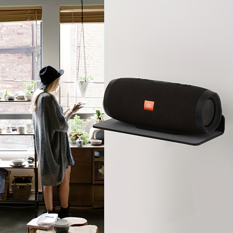 2 Pack) 9” Floating Shelf Bluetooth Speaker Stand, Adhesive