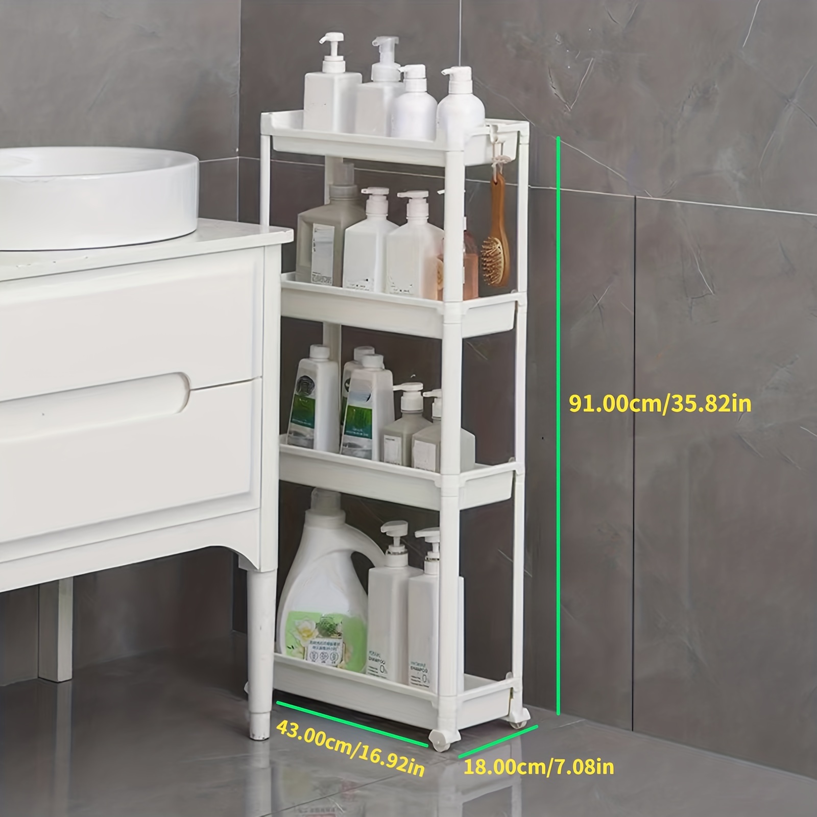 Narrow Storage Cabinet For Bathroom And Living Room Floor - Temu