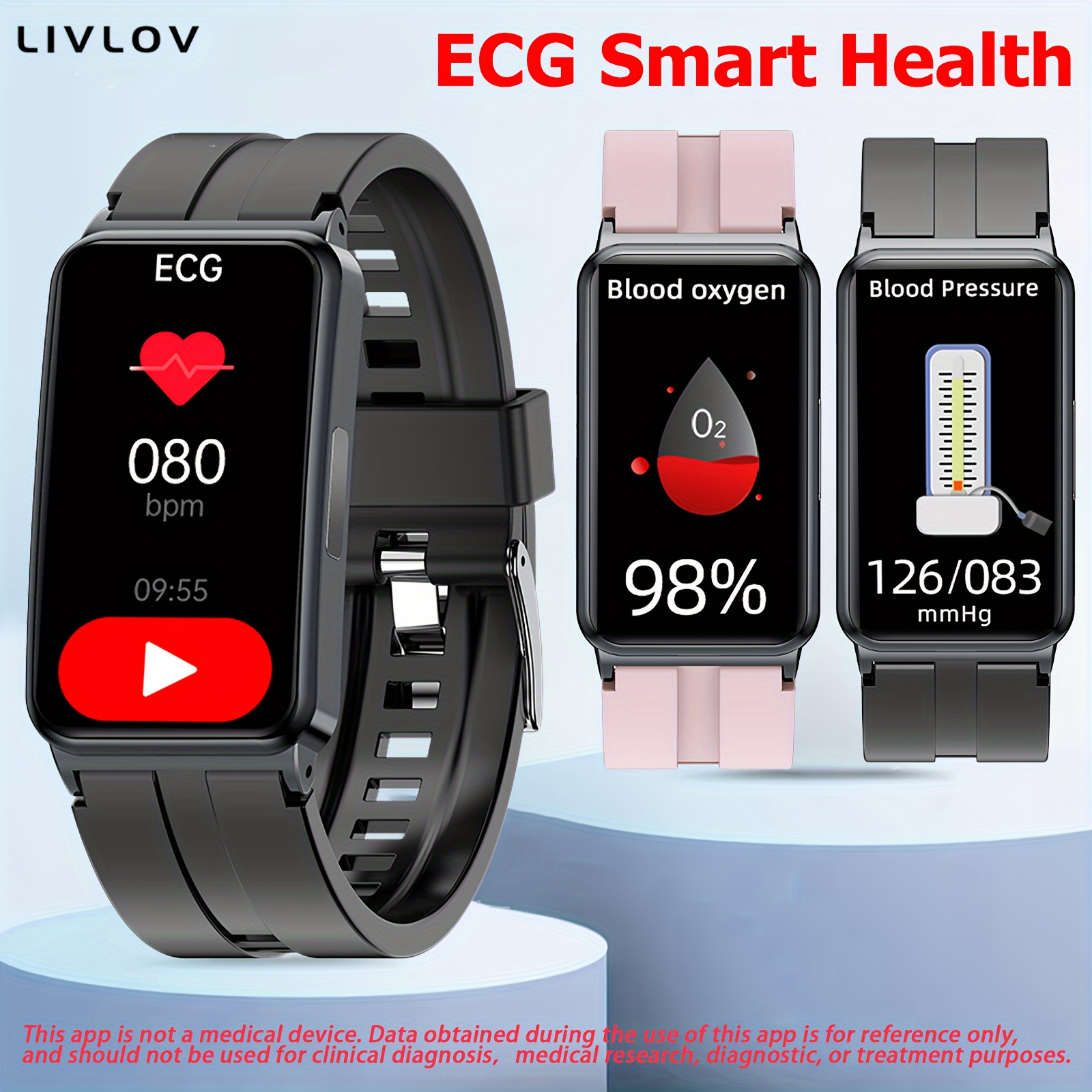 Reloj inteligente para mujer, rastreador de actividad física con monitor de  frecuencia cardíaca, presión arterial, seguimiento de oxígeno en sangre