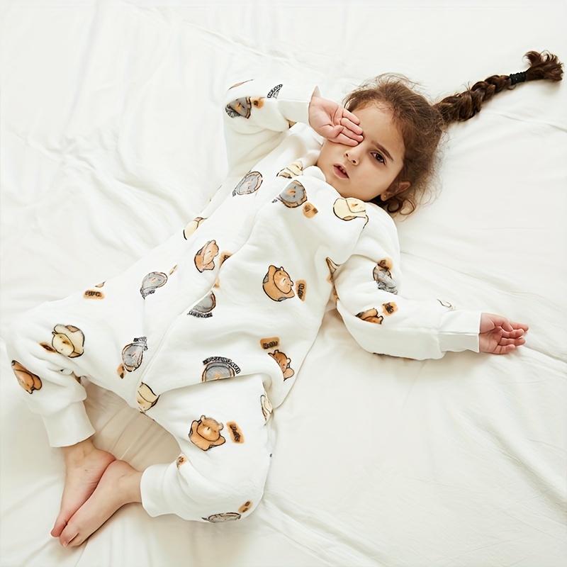 Sac de couchage pour enfants avec jambes Pyjama doux chaud, fille