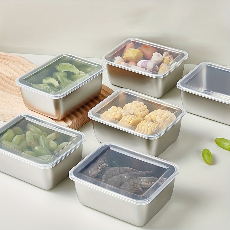 316 Stainless Steel Fresh-Keeping Box Refrigerator Freezer Sealed Japanese Lunch  Box Student Office Worker Fresh-Keeping Box