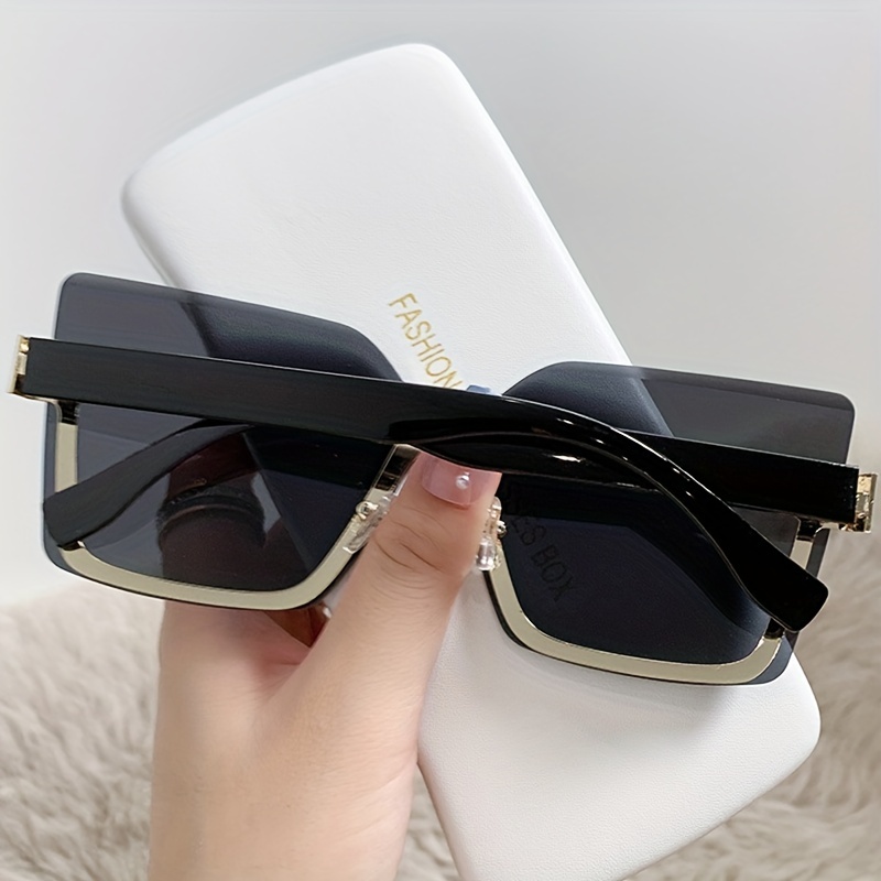 Square Rimless Sunglasses Gradient UV400 Sun Shades for Summer Travel