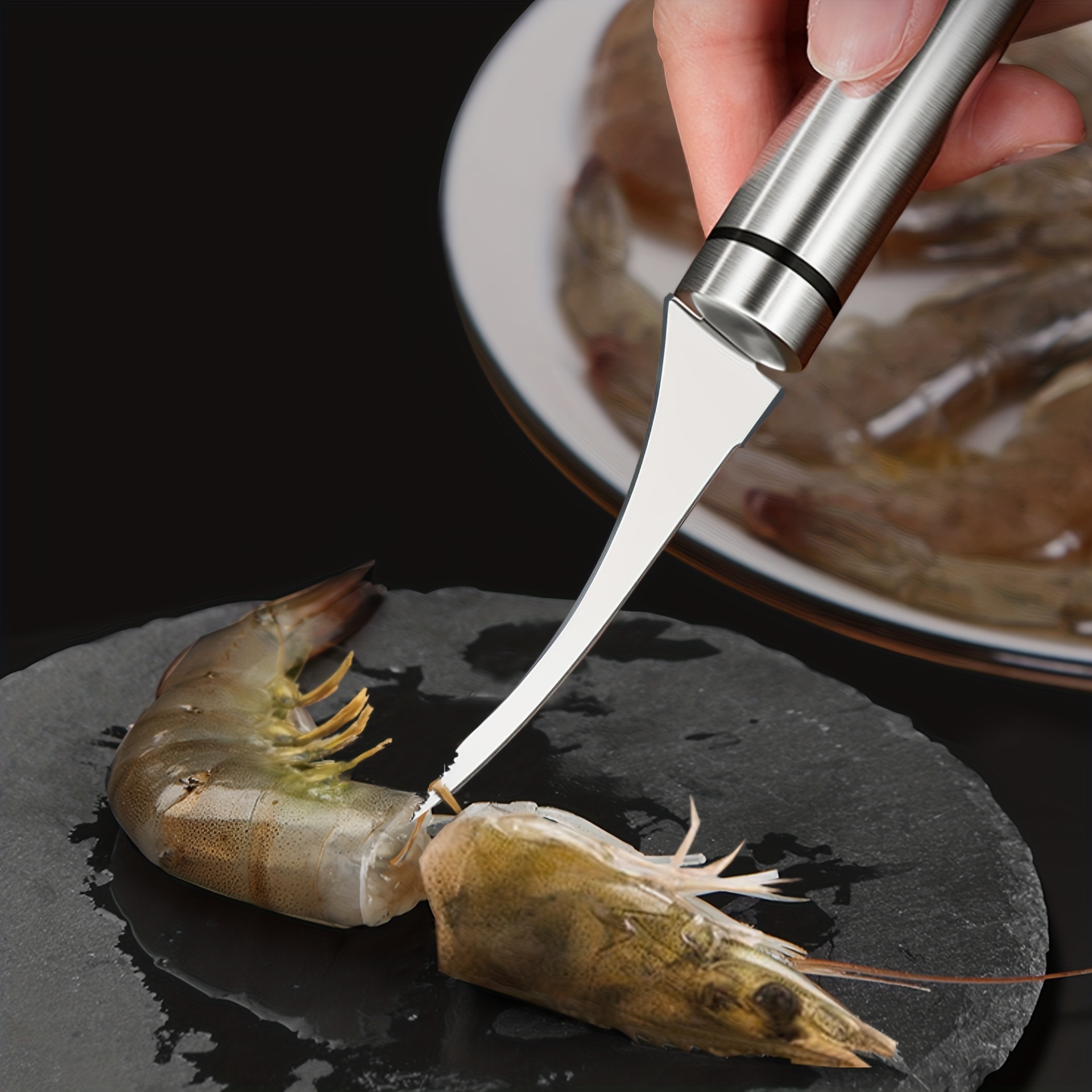 Japan Stainless Steel Shrimp Line Knife Lobster Fish Cleaning