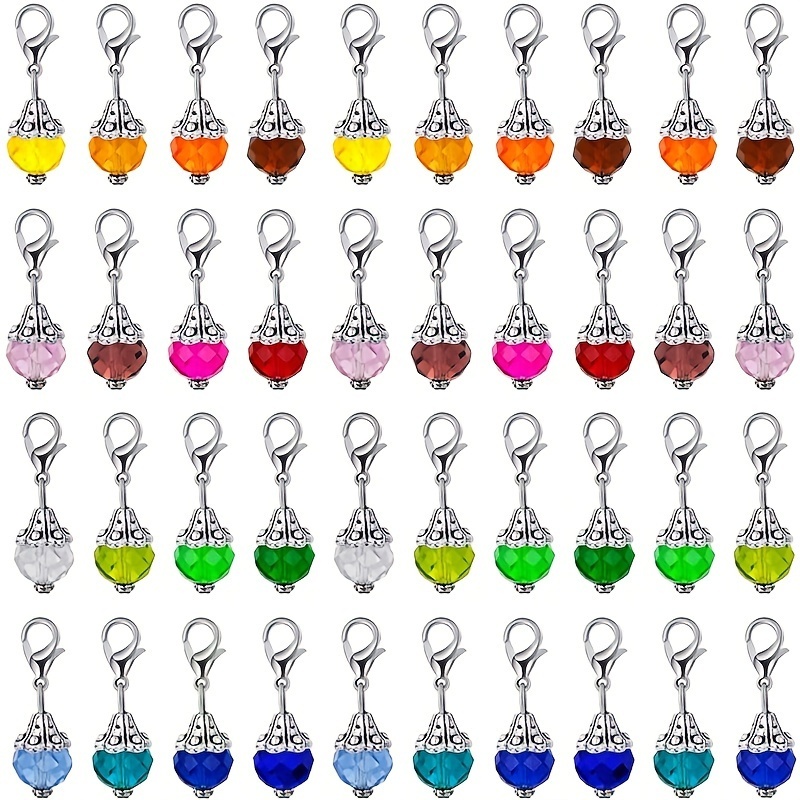 

40pcs Crystal Keychain Pendant Key Ring Jewelry Bag Accessories Pendant Necklace Charm