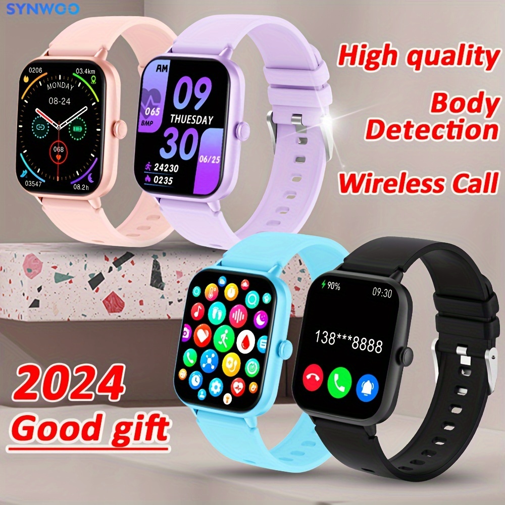  Reloj inteligente (responder/hacer llamadas), reloj inteligente  de 1.7 pulgadas para teléfonos Android e iOS con seguimiento de frecuencia  cardíaca del sueño, 28 modos deportivos, oxígeno en sangre, control de voz  Ai