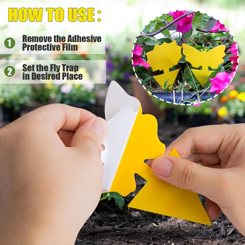 20Pcs Sticky Fly Trap Paper Yellow Traps Fruit Flies Insect Glue Catcher USA