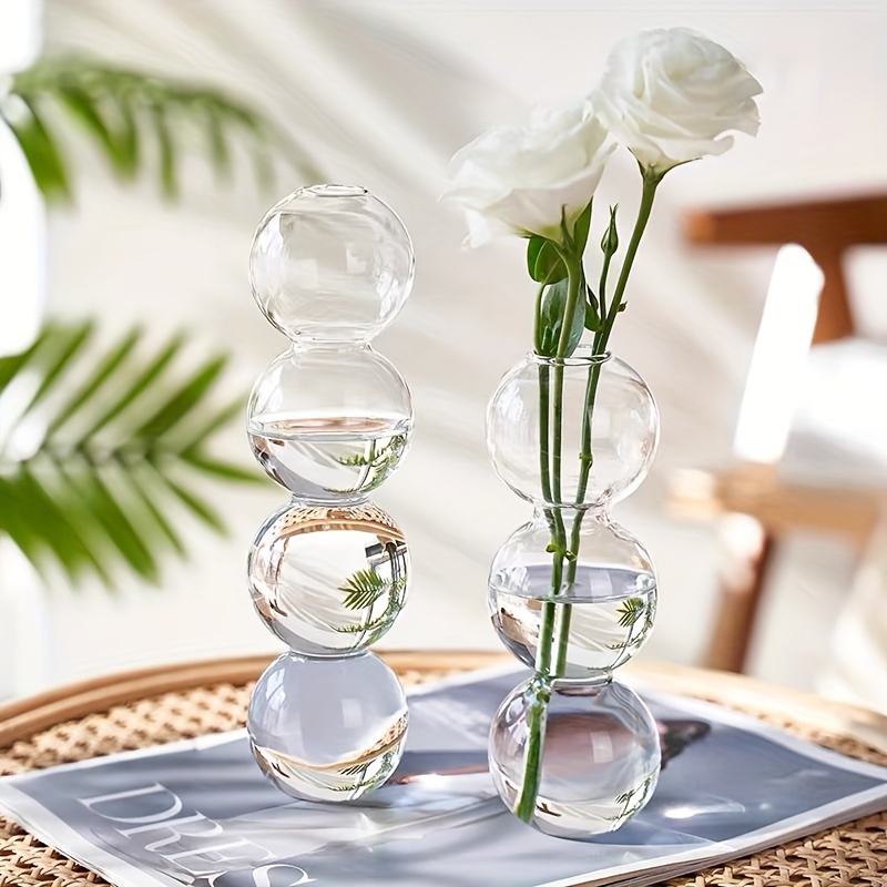 1 pezzo Vaso di fiori vetro fiore minimalista trasparente per casa