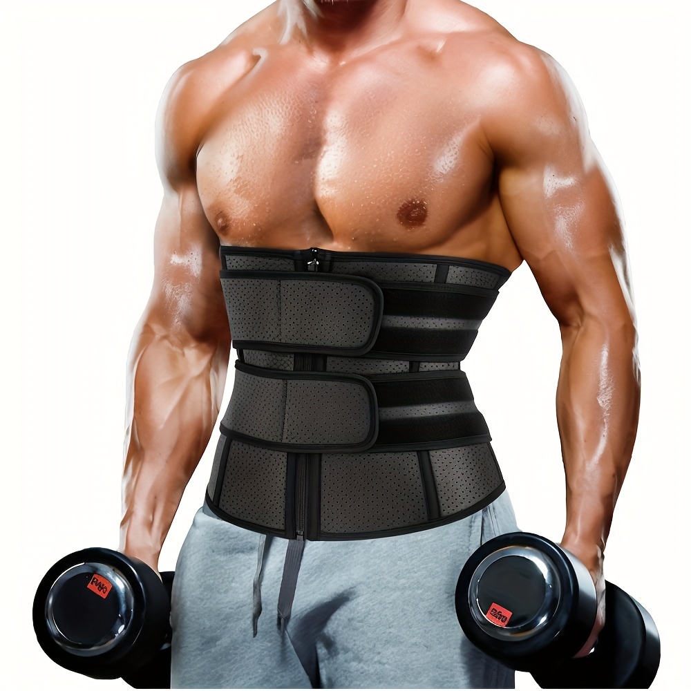Men's Tummy Control Slimming Waist Trainer Belt Zipper - Temu Canada