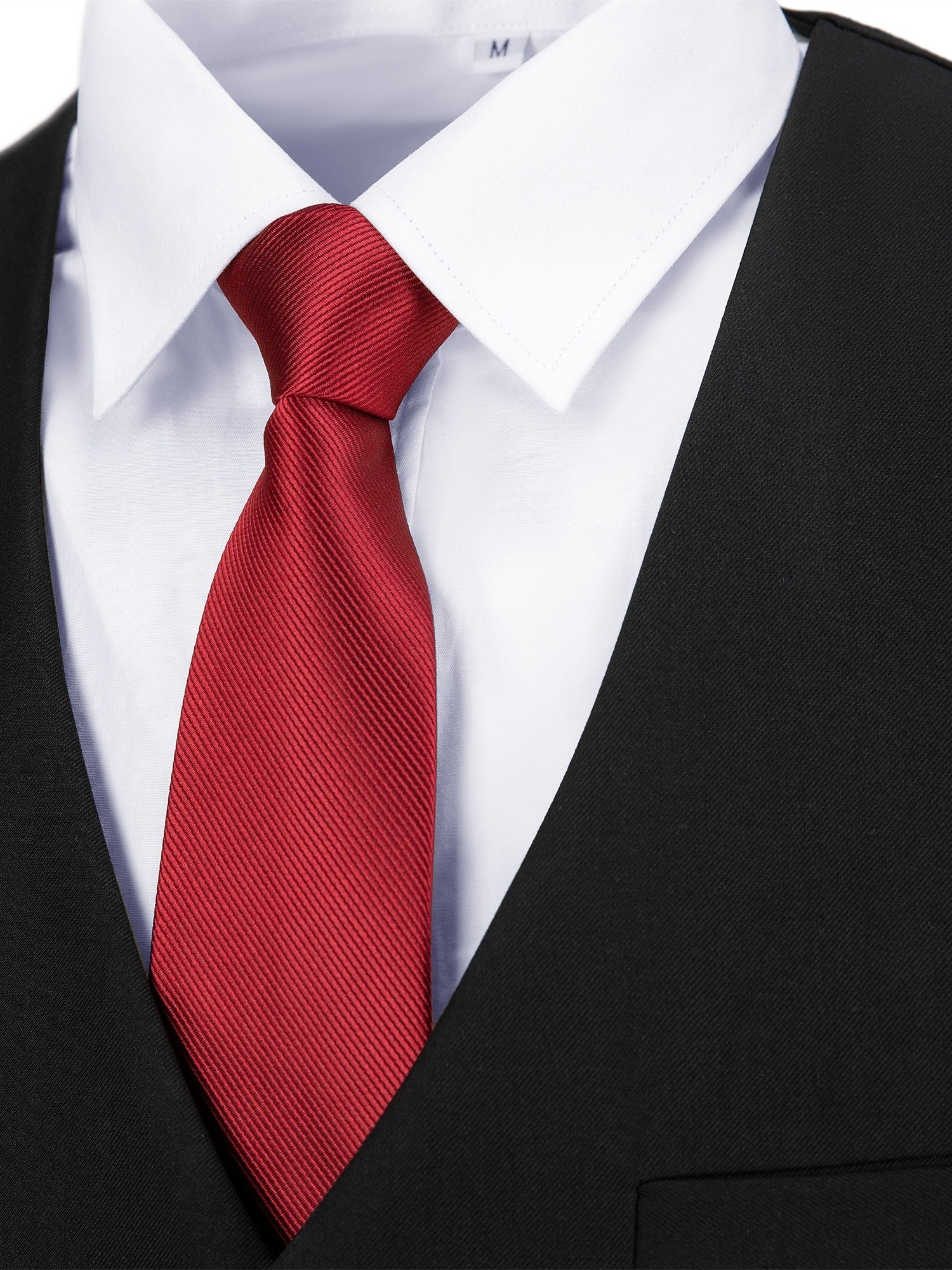 White Shirt & Formal Black Vest (Red Tie)