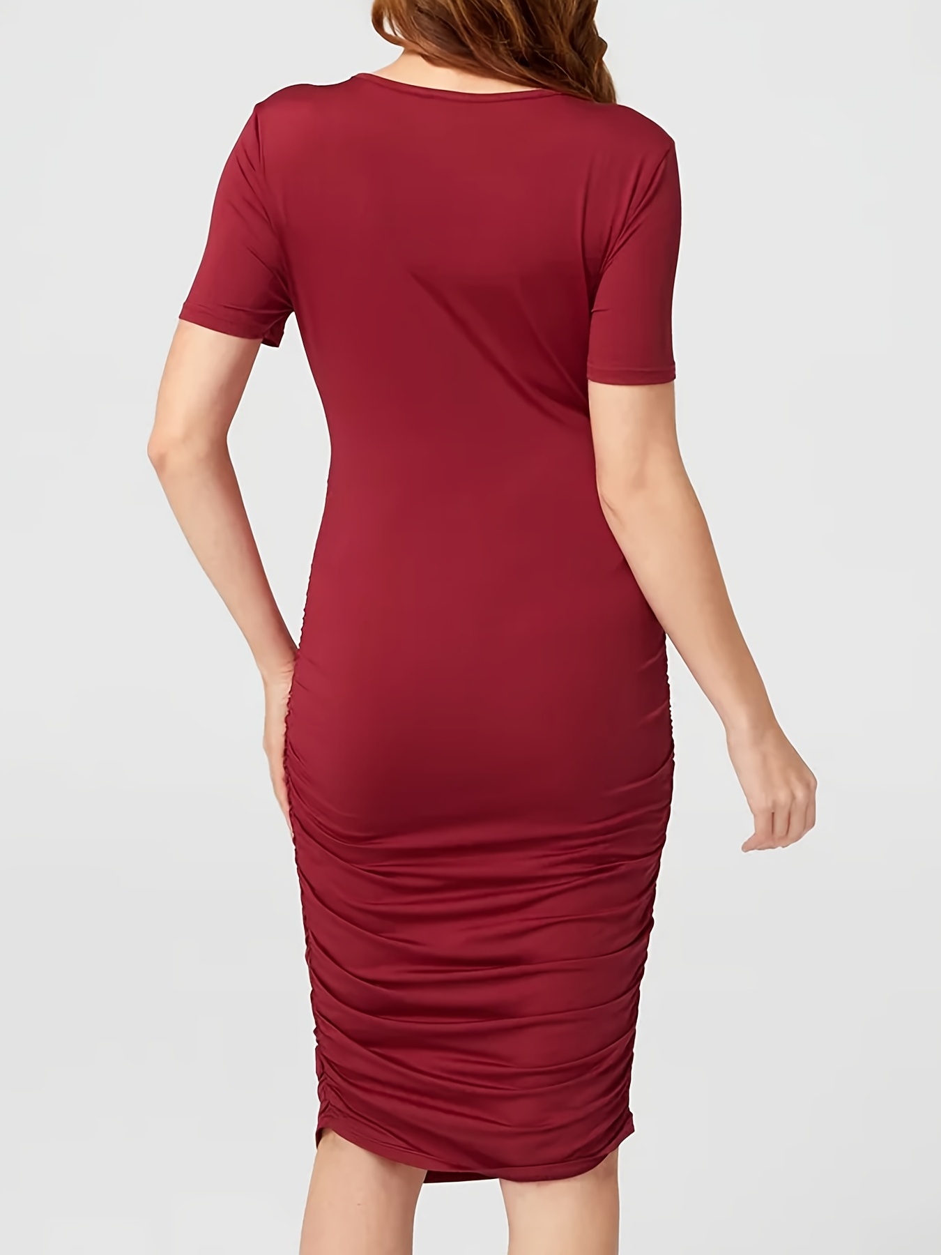 Women's Maternity Casual Short Sleeve Knotted Dress for Summer Nursing