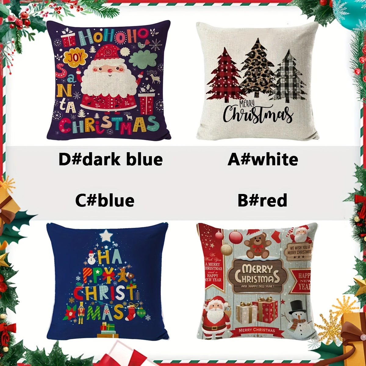 Nordic Style Christmas Throw Pillow Suffed Square Pillow - Temu