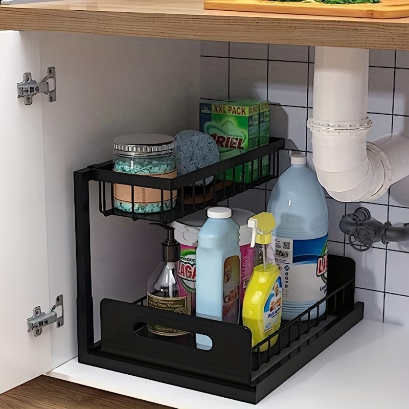 Under Sink Organizer 2 tier Expandable Cabinet Shelf With 10 - Temu