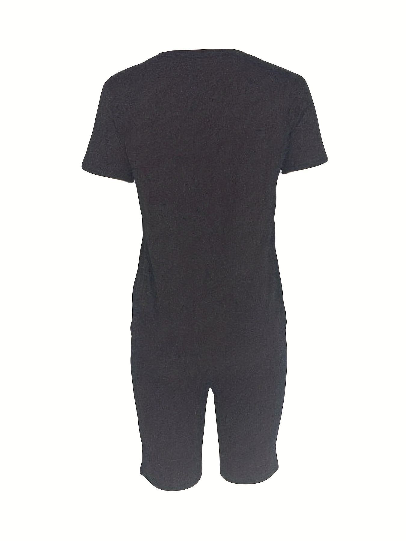 Solid Two-piece Set Short Sleeve T-shirt & High Waist Shorts